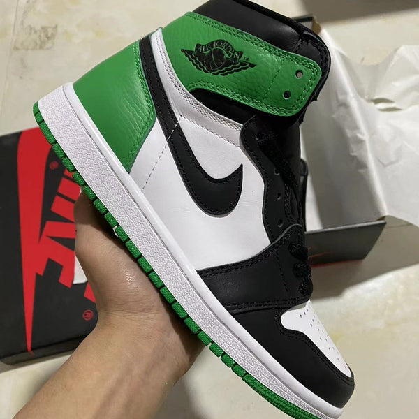 Retro High Top Sneakers, White Black Green Colorway, Lace Up Design, Casual Gift for Sneaker Fans