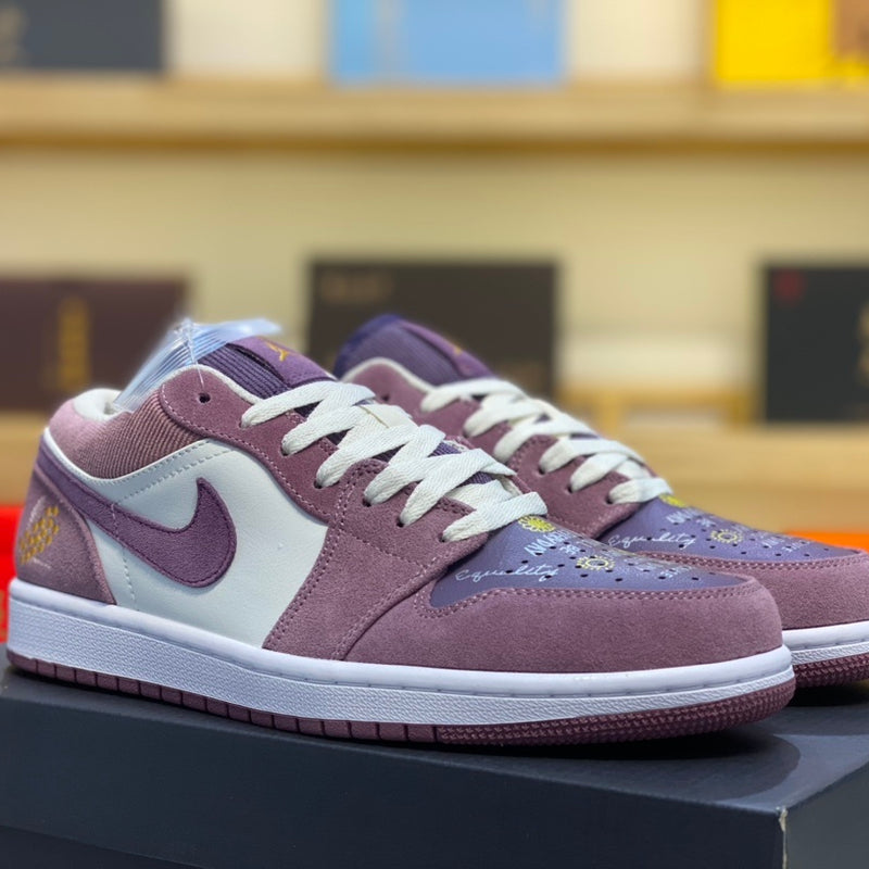 Low Top Sneakers, Purple Colorway, Lace Up Design, Casual Gift for Sneaker Fans