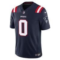 New England Patriots Christian Gonzalez Navy Team Stitched Limited Jersey