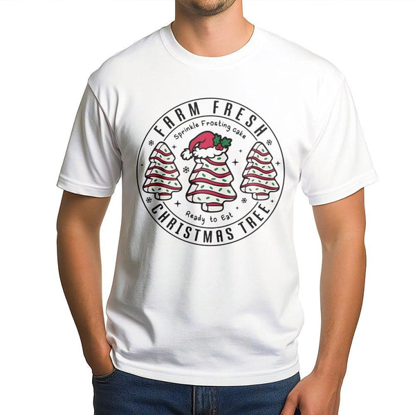 Vintage Snack Food Graphic Tee, Christmas Tree Cake T-Shirt, Retro Holiday Foodie Shirt, Humorous Baker Xmas Tee, Winter Holi