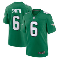 Philadelphia Eagles DeVonta Smith Kelly Green Alternate Game Player Jersey