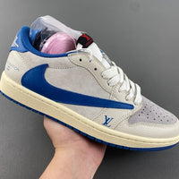Low Top Sneakers, Royal Blue White Gray Colorway, Reverse Hook Design, Lace Up Design, Casual Gift for Sneaker Fans