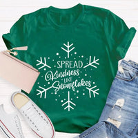 Winter Holiday Graphic Tee, Spread Kindness Like Snowflakes Christmas Shirt, Festive Kindness Quote T-Shirt, Merry Xmas Apparel Present