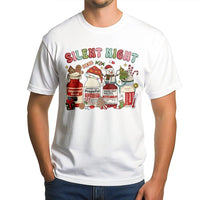 Humorous Medical Holiday Shirt, Silent Night Nurse Christmas T-Shirt, ICU Hospital Doctor Graphic Tee, Adorable Nurse Xmas Tee, Holiday Nurse Present