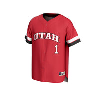 #1 Utah Utes Lightweight Collegiate Baseball Fashion Jersey - Red
