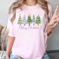 Merry Christmas Pine Forest Shirt, Watercolor Christmas Tree T-Shirt, Festive Winter Tree Graphic Tee, Adorable Holiday Forest Tshirt Present