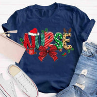 Festive Holiday Nurse Shirt, Christmas School Nurse T-Shirt, Adorable Winter Medical Graphic Tee, School Nursing Staff Appreciation Tee Present
