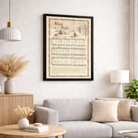 Vintage Christmas Carol Canvas Print, Silent Night Sheet Music Canvas Wall Art, Holiday Hymn Canvas Decor, Festive Winter Music Wall Art