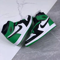 High Top Sneakers, White Black Green Colorway, Lace Up Design, Casual Gift for Sneaker Fans