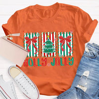 Personalized Family Name Holiday Shirt, Custom Christmas Tree Bow T-Shirt, Adorable Coquette Christmas Tree Tee, Xmas Family Matching T-Shirt