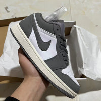 Retro Low Top Basketball Shoes, White Gray Colorway, Lace Up Design, Casual Gift for Shoe Lovers