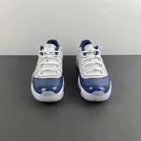 Low Top Sneakers, Navy Blue White Colorway, Lace Up Design, Casual Gift for Sneaker Fans