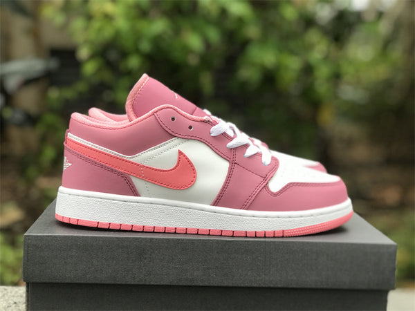 Low Top Sneakers, White Pink Colorway, Lace Up Design, Casual Gift for Sneaker Fans