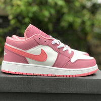 Low Top Sneakers, White Pink Colorway, Lace Up Design, Casual Gift for Sneaker Fans