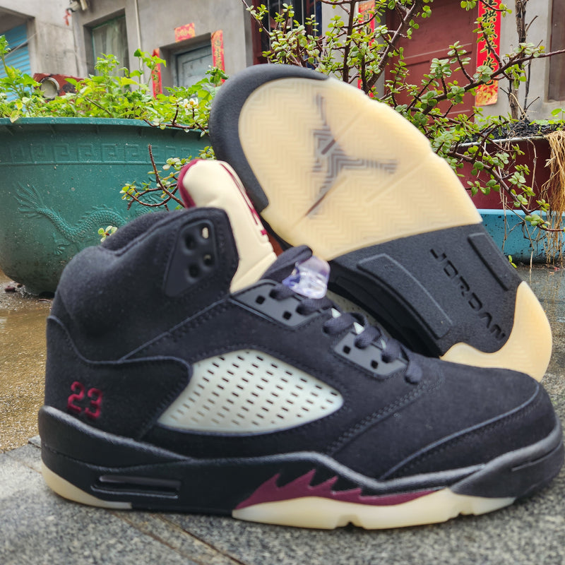 Sneakers, Black Red Colorway, Lace Up Design, Casual Gift for Sneaker Fans