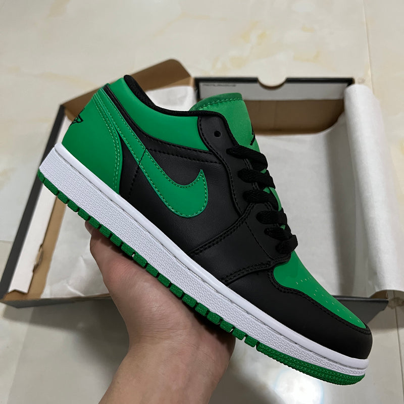 Low Top Sneakers, Black Green Colorway, Lace Up Design, Casual Gift for Sneaker Fans