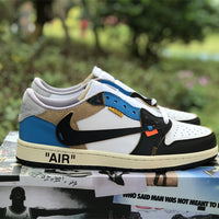Low Top Sneakers, Blue White Black Colorway, Lace Up Design, Casual Gift for Sneaker Fans