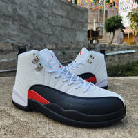 Sneakers, White Black Red Colorway, Lace Up Design, Casual Gift for Sneaker Fans
