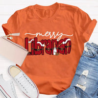 Merry Christmas Bookish T-Shirt, Librarian Christmas Shirt, Holiday Book Lover Graphic Tee, Reading Teacher Winter Holiday Shirt Present