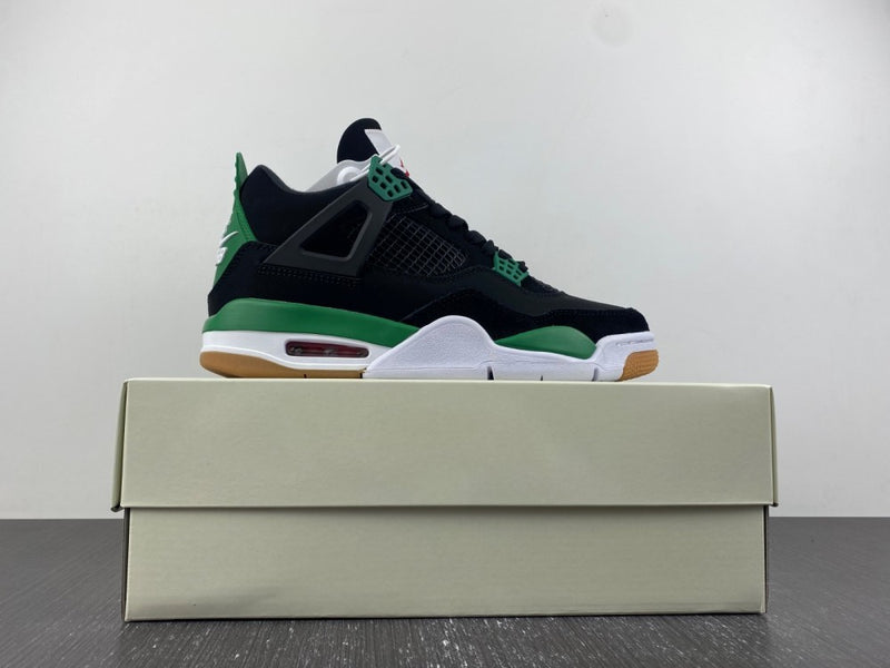 Sneakers, Black Green Colorway, Leather Footwear, Lace Up Design, Casual Gift for Sneaker Fans