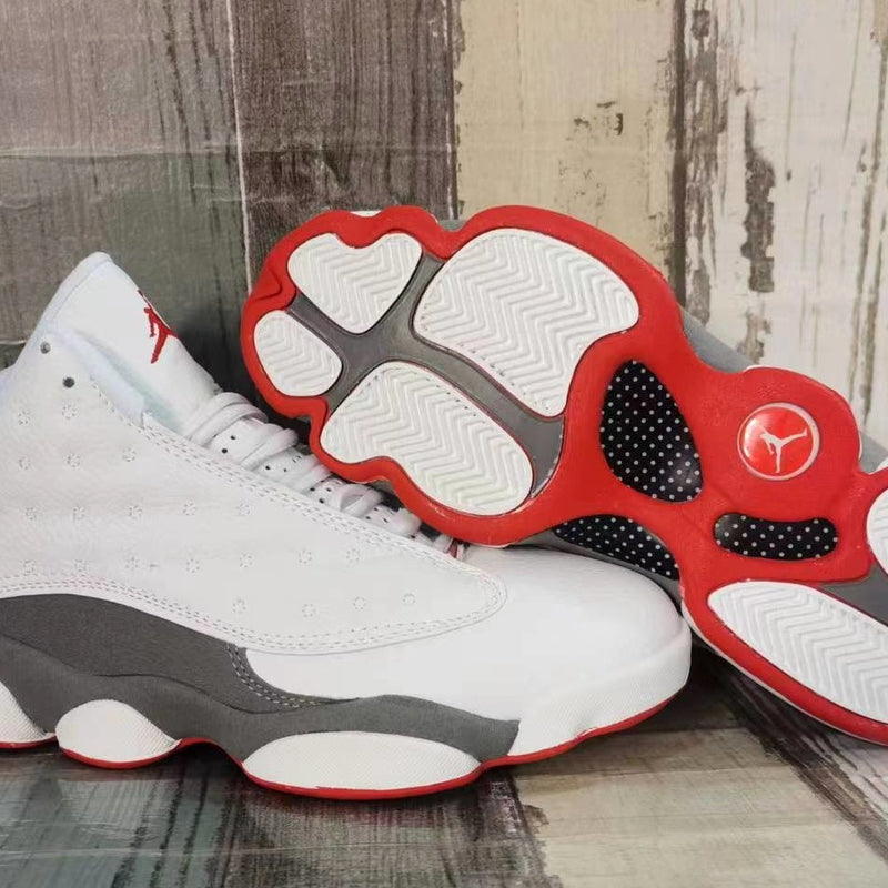 Sneakers, White Red Gray Colorway, Lace Up Design, Casual Gift for Sneaker Fans