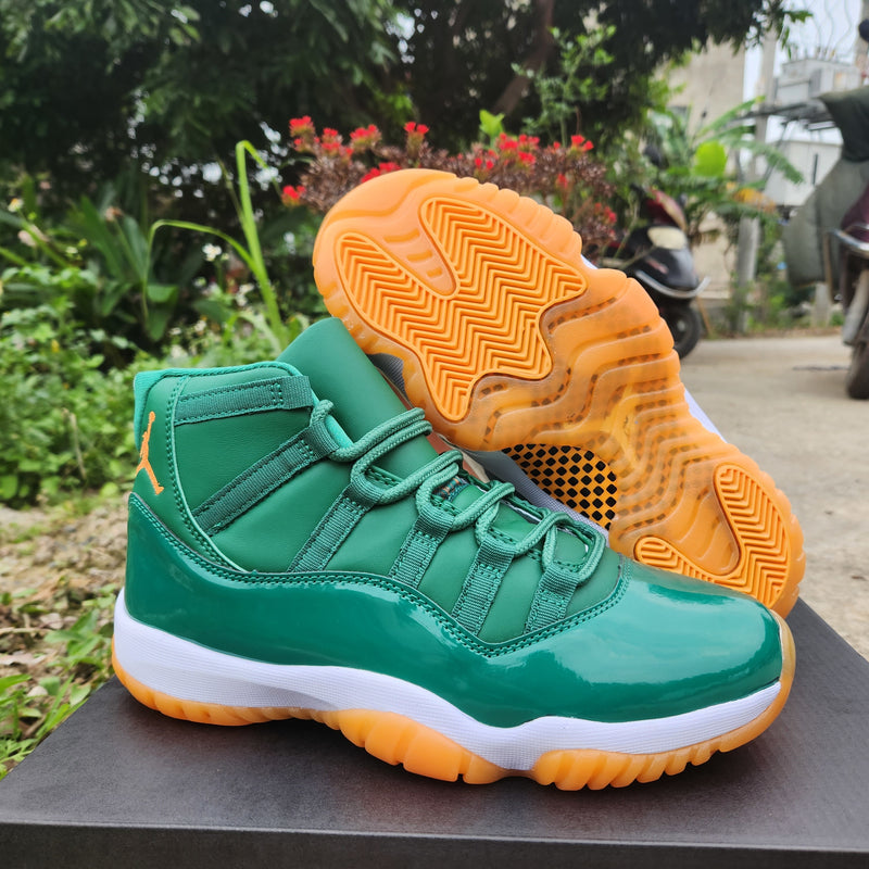 Sneakers, Green Orange Colorway, Lace Up Design, Casual Gift for Sneaker Fans