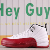 High Top Sneakers, White Red Colorway, Lace Up Design, Casual Gift for Sneaker Fans