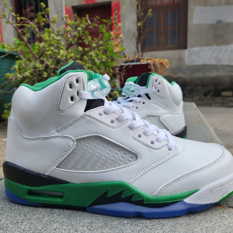 Sneakers, White Green Colorway, Lace Up Design, Casual Gift for Sneaker Fans