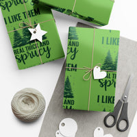 Sprucy Pun Gift Wrap, Humorous Spruce Tree Wrapping Paper, Retro Christmas Tree Gift Wrapping Paper, Holiday Humor Present Paper Roll