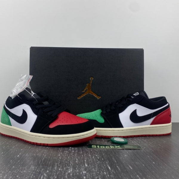 Low Top Sneakers, Red Green Colorway, Mismatched Colorway, Lace Up Design, Casual Gift for Sneaker Fans