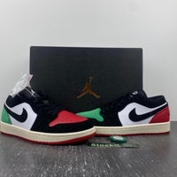 Low Top Sneakers, Red Green Colorway, Mismatched Colorway, Lace Up Design, Casual Gift for Sneaker Fans