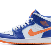 Sneakers, Blue Orange Colorway, Lace Up Design, Casual Gift for Sneaker Fans