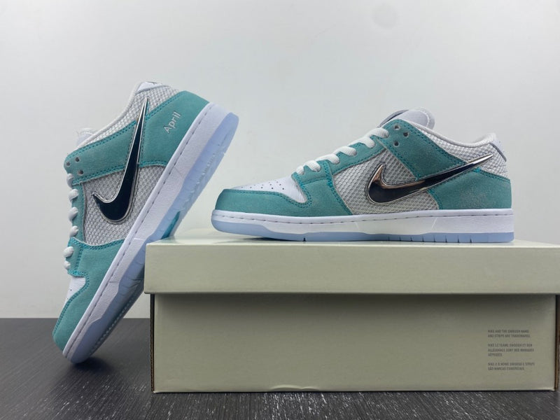 Low Top Sneakers, Blue White Silver Colorway, Metallic Finish, Lace Up Design, Casual Gift for Sneaker Fans