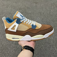 Retro Basketball Shoes, White Yellow Brown Colorway, Lace Up Design, Casual Gift for Shoe Lovers