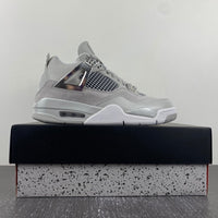 Sneakers, Silver Colorway, Leather Footwear, Metallic Finish, Lace Up Design, Casual Gift for Sneaker Fans