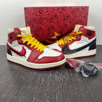 Sneakers, Burgundy White Yellow Colorway, Lace Up Design, Casual Gift for Sneaker Fans