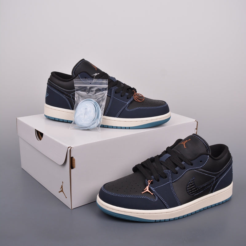Retro Low Top Sneakers, Blue White Black Navy Colorway, Lace Up Design, Casual Gift for Sneaker Fans