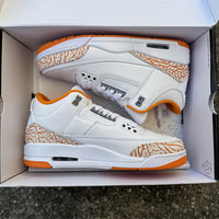 Retro Low Top Sneakers, White Orange Colorway, Lace Up Design, Casual Gift for Sneaker Fans