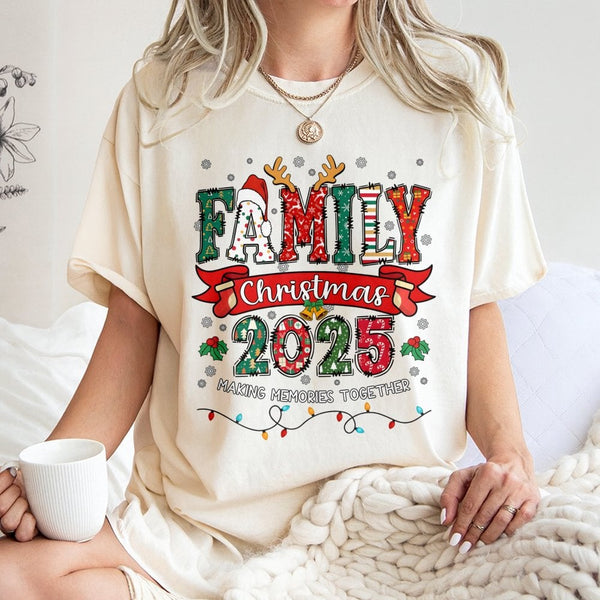 Making Memories Together Tee, Family Christmas 2025 Shirt, Matching Holiday Family T-Shirt, Group Photo Graphic Tee, Xmas Fam