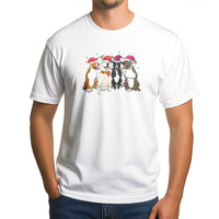 Santa Hat Dog Graphic Tee, Pit Bull Christmas T-Shirt, Festive Pitbull Holiday Shirt, Adorable Dog Lover Christmas Graphic T-Shirt Present
