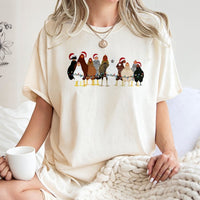 Humorous Holiday Chicken Shirt, Christmas Chicken T-Shirt, Festive Poultry Graphic Tee, Adorable Chicken Christmas Tee, Homesteader Holiday T-Shirt