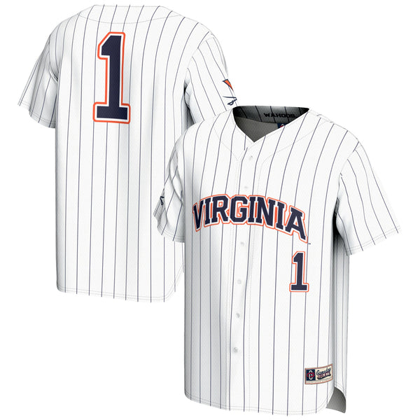#1 Virginia Cavaliers Lightweight Baseball Jersey - White