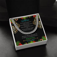 Holiday Present from Mom, Christmas Present for Son Cuban Link Chain Necklace, Mens Cuban Link Chain, Son Christmas Jewelry, Steel Chain Necklace