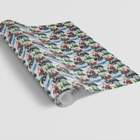 Golf Cart Holiday Gift Wrap, Golf Santa Christmas Wrapping Paper, Snow on the Fairway Present Paper, Humorous Golfer Christmas Wrapping Paper
