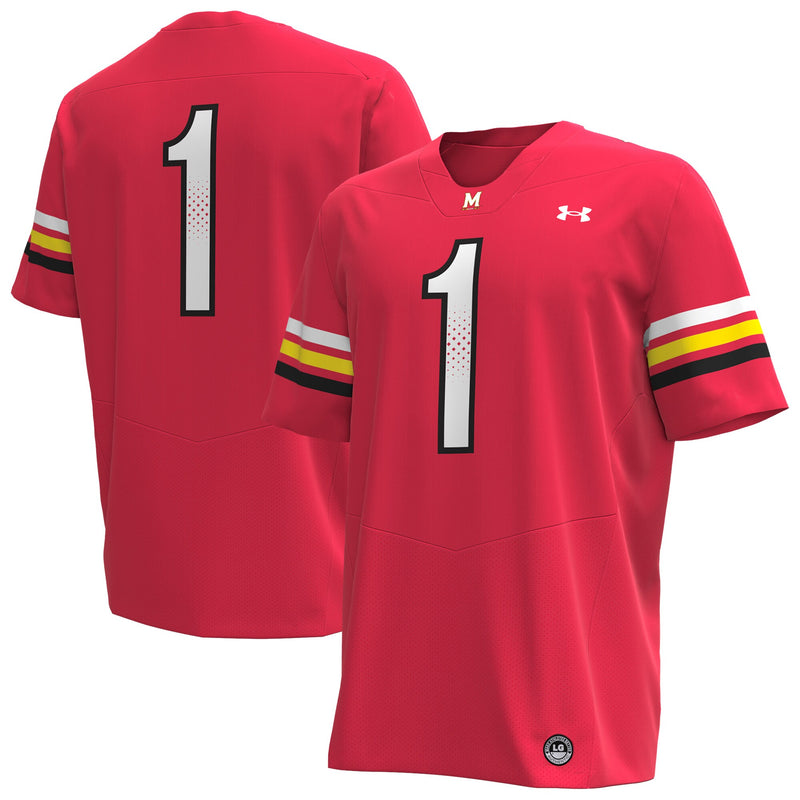 #1 Maryland Terrapins Replica Football Jersey - Red