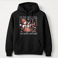 I'm Fine This Is Fine Christmas Hoodie, Snowman Meltdown Hoodie, Humorous Melting Snowman Sweatshirt, Winter Holiday Humor Pullover