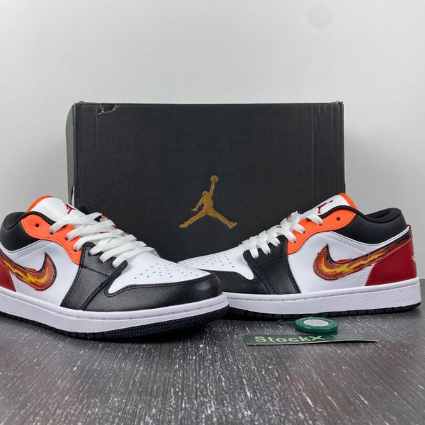 Low Top Sneakers, White Black Red Colorway, Lace Up Design, Casual Gift for Sneaker Fans