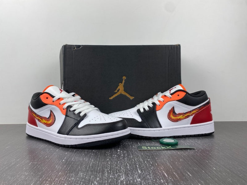 Low Top Sneakers, White Black Red Colorway, Lace Up Design, Casual Gift for Sneaker Fans