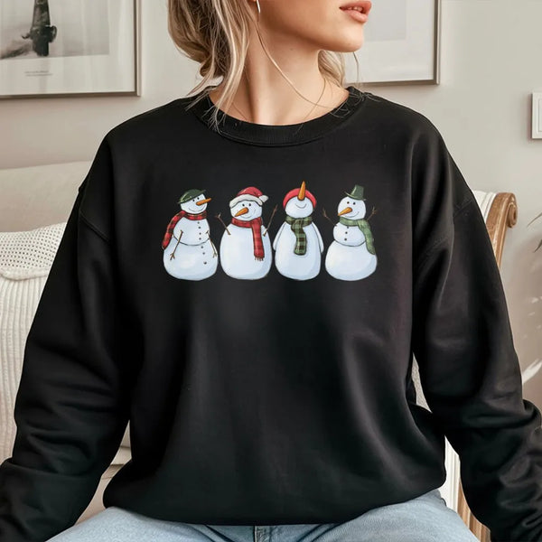 Whimsical Snowman Holiday Sweater, Adorable Snowman Sweatshirt, Winter Snowman Crewneck, Christmas Snowman Sweatshirt, Festiv