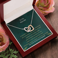 Fiancee Heart Necklace, Interlocking Hearts Necklace, CZ Crystal Pendant Necklace, Christmas Present for Fiancee, Engagement Jewelry